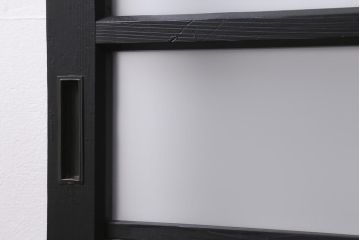 アンティーク建具　当店オリジナルガラス　色ガラスが目を引くペイントガラス戸2枚セット(引き戸)(R-039753)