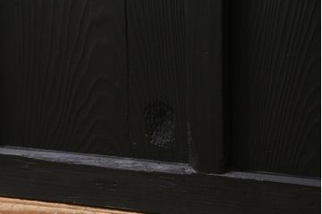 アンティーク建具　当店オリジナルガラス　色ガラスが目を引くペイントガラス戸2枚セット(引き戸)(R-039753)