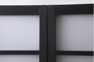 アンティーク建具　当店オリジナルガラス　色ガラスが目を引くペイントガラス戸2枚セット(引き戸)(R-039753)