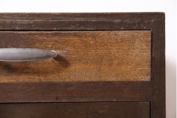 アンティーク家具　昭和初期　扉付きが珍しい!レトロな片袖デスク(片袖机、在宅ワーク、在宅用ワークデスク)(R-039763)