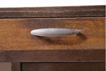 アンティーク家具　昭和初期　扉付きが珍しい!レトロな片袖デスク(片袖机、在宅ワーク、在宅用ワークデスク)(R-039763)