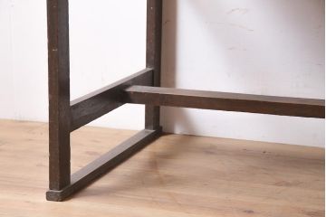 アンティーク家具　昭和初期　扉付きが珍しい!レトロな片袖デスク(片袖机、在宅ワーク、在宅用ワークデスク)(R-039763)
