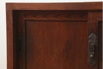 アンティーク家具　明治大正期　前面欅(ケヤキ)材　重厚感を醸し出す戸棚(収納棚、ローボード)(R-039764)
