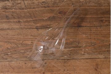 アンティーク雑貨　大正ロマン　8分芯　アンバーガラスのオイルランプ(灯油ランプ、卓上ランプ)(R-039797)