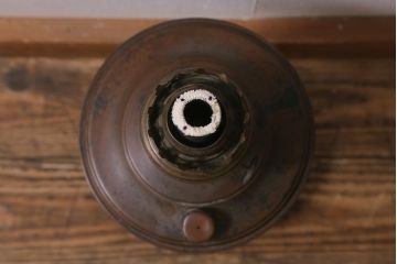 イギリスビンテージ　ヴィンテージ雑貨　陶器製の土台が目を引くオイルランプ(灯油ランプ、置き型ランプ)(R-039799)