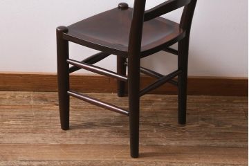 中古　松本民芸家具　シックな空間におすすめのラダーバックチェア(ダイニングチェア、椅子)(R-039804)