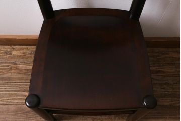 中古　松本民芸家具　シックな空間におすすめのラダーバックチェア(ダイニングチェア、椅子)(R-039805)