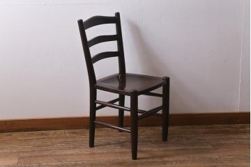 中古　松本民芸家具　シックな空間におすすめのラダーバックチェア(ダイニングチェア、椅子)(R-039808)