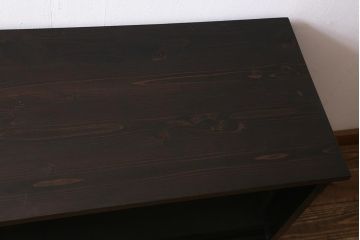 リメイク家具　和製アンティーク　大正期　天板・脚付きリメイク!　渋い雰囲気漂うテレビ台(収納棚、戸棚、リビングボード)(R-039812)