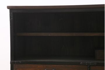 リメイク家具　和製アンティーク　大正期　天板・脚付きリメイク!　渋い雰囲気漂うテレビ台(収納棚、戸棚、リビングボード)(R-039812)