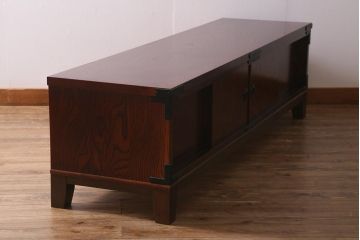 中古　リメイク家具　岩谷堂箪笥　高級感あふれる和の雰囲気を演出するローボード(収納棚、戸棚、テレビボード)(R-039817)