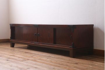 中古　リメイク家具　岩谷堂箪笥　高級感あふれる和の雰囲気を演出するローボード(収納棚、戸棚、テレビボード)(R-039817)
