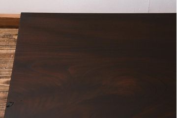 ビンテージ家具　和製ビンテージ　総ケヤキ・天板一枚板　滑らかな木肌が魅力のセンターテーブル(座卓、ローテーブル)(R-039818)
