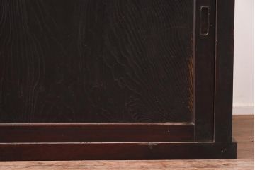 アンティーク家具　明治期　ヒノキ材・杉材　渋さが魅力的な収納箪笥(サイドボード、水屋箪笥、戸棚、キャビネット、テレビ台、収納棚)(R-039828)