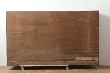 アンティーク家具　昭和初期　前板ケヤキ材　美しい杢目が楽しめる引き出し15杯のチェスト(衣装タンス、サイドボード、キャビネット)(R-039829)