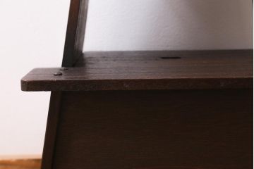 アンティーク雑貨　昭和期　古い木の味わいが魅力的な踏み台(ステップ)(R-039843)