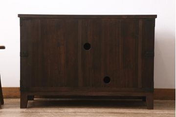 アンティーク家具　総桐材　古箪笥リメイク　フラップダウン式扉のテレビ台(テレビボード、リビングボード、時代箪笥、桐箪笥、桐たんす)(R-039852)