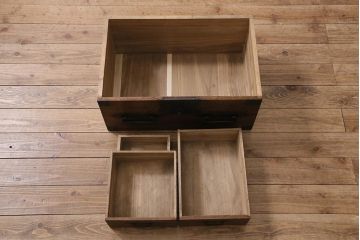 アンティーク家具　総桐材　古箪笥リメイク　フラップダウン式扉のテレビ台(テレビボード、リビングボード、時代箪笥、桐箪笥、桐たんす)(R-039853)