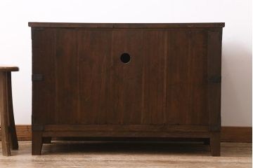 アンティーク家具　総桐材　古箪笥リメイク　フラップダウン式扉のテレビ台(テレビボード、リビングボード、時代箪笥、桐箪笥、桐たんす)(R-039853)