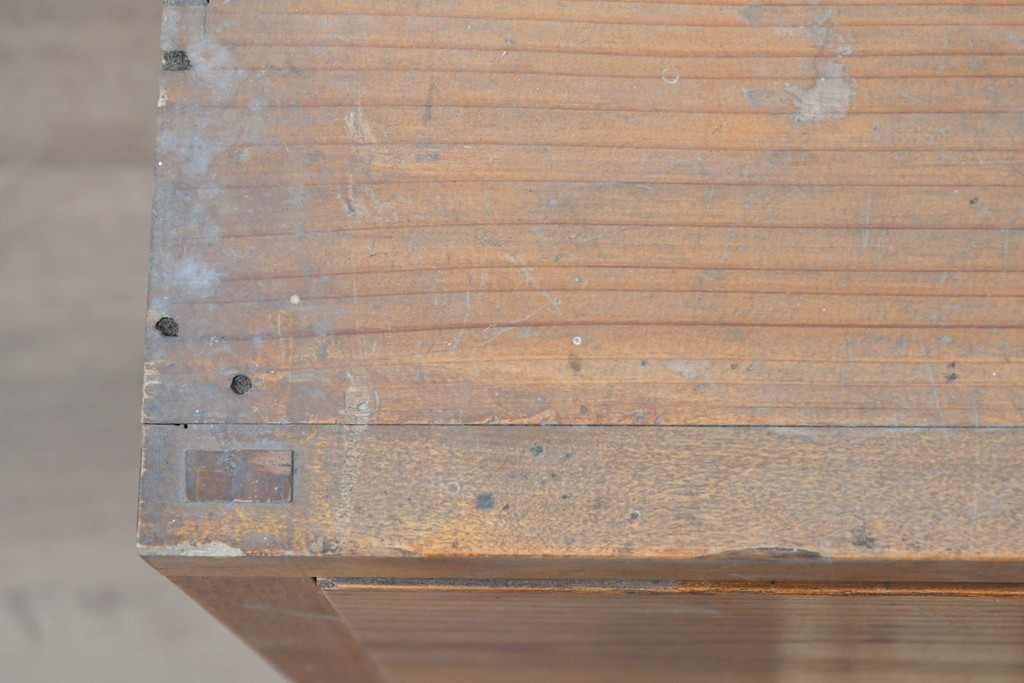 アンティーク家具　和製アンティーク　大正昭和初期　シンプルなデザインが取り入れやすい衣装箪笥(時代箪笥、ローボード、テレビ台)(R-039855)