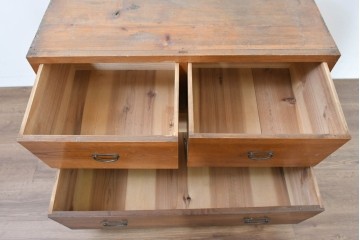 アンティーク家具　和製アンティーク　大正昭和初期　シンプルなデザインが取り入れやすい衣装箪笥(時代箪笥、ローボード、テレビ台)(R-039855)