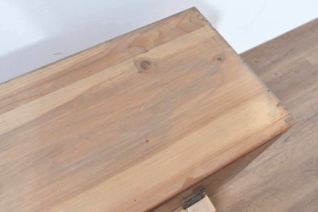 アンティーク家具　和製アンティーク　大正昭和初期　シンプルなデザインが取り入れやすい衣装箪笥(時代箪笥、ローボード、テレビ台)(R-039856)