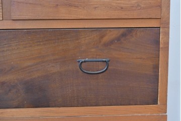 アンティーク家具　和製アンティーク　大正昭和初期　シンプルなデザインが取り入れやすい重ね箪笥(時代箪笥、ローボード、テレビ台)(R-039857)