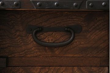 アンティーク家具　和製アンティーク　明治期　桐材　関東産　古箪笥リメイク　脚付き　フラップダウン扉　味わい溢れる佇まいが魅力的なリビングボード(テレビボード、テレビ台、ローボード)(R-039860)