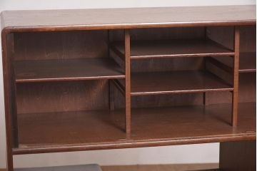 アンティーク家具　指物家具　前面桑材　網代扉　透かし入り　上手物の茶棚(飾り棚、収納棚)(R-039862)