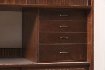 アンティーク家具　指物家具　前面桑材　網代扉　透かし入り　上手物の茶棚(飾り棚、収納棚)(R-039862)