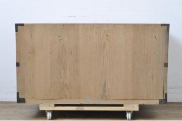 アンティーク家具　和の雰囲気漂う明るい木色の箪笥ローボード(衣装箪笥、引き出し)(R-039867)