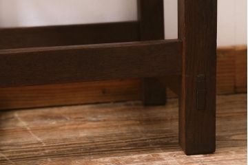 アンティーク家具　和製アンティーク　樫材　素朴な風合いがレトロな木製チェア(椅子、板座チェア、キッズチェア)(R-039872)
