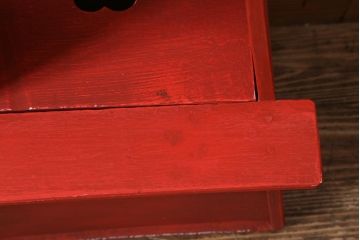 アンティーク雑貨　ペイント家具　ポップなカラーがおしゃれなレトロな踏み台(ステップ、飾り台、花台)(R-039874)