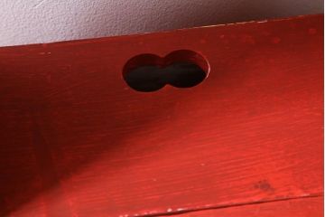 アンティーク雑貨　ペイント家具　ポップなカラーがおしゃれなレトロな踏み台(ステップ、飾り台、花台)(R-039874)