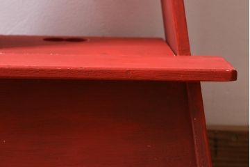 アンティーク雑貨　ペイント家具　ポップなカラーがおしゃれなレトロな踏み台(ステップ、飾り台、花台)(R-039874)