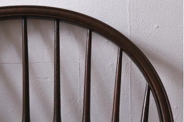 中古　松本民芸家具　ケヤキ材　上品でクラシカルな雰囲気漂うループバックチェアI(ダイニングチェア、椅子、板座チェア)(R-039875)
