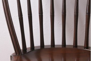 中古　松本民芸家具　ケヤキ材　上品でクラシカルな雰囲気漂うループバックチェアI(ダイニングチェア、椅子、板座チェア)(R-039875)