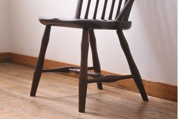 中古　松本民芸家具　ケヤキ材　上品でクラシカルな雰囲気漂うループバックチェアI(ダイニングチェア、椅子、板座チェア)(R-039875)