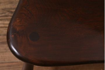 中古　松本民芸家具　ケヤキ材　上品でクラシカルな雰囲気漂うループバックチェアI(ダイニングチェア、椅子、板座チェア)(R-039875)