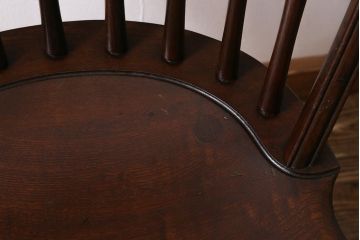 中古　松本民芸家具　ケヤキ材　上品でクラシカルな雰囲気漂うループバックチェアI(ダイニングチェア、椅子、板座チェア)(R-039875)