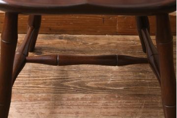 中古　松本民芸家具　ケヤキ材　上品でクラシカルな雰囲気漂うループバックチェアI(ダイニングチェア、椅子、板座チェア)(R-039875)