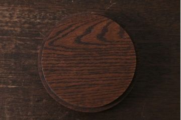 昭和レトロ雑貨　木製蓋　丸みを帯びたシルエットがレトロなガラス瓶(ガラスビン、角瓶)(R-039876)