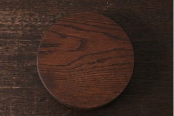 昭和レトロ雑貨　木製蓋　丸みを帯びたシルエットがレトロなガラス瓶(ガラスビン、角瓶)(R-039876)