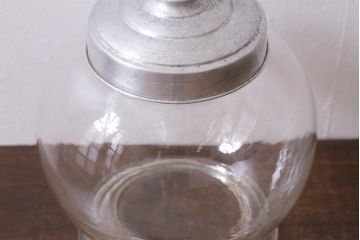 レトロ雑貨　昭和レトロ　丸いフォルムが可愛らしい地球瓶(ガラス瓶、ガラスビン)(R-039877)