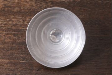 レトロ雑貨　丸みを帯びたシルエットがレトロなガラス瓶(ガラスビン、角瓶)(R-039878)