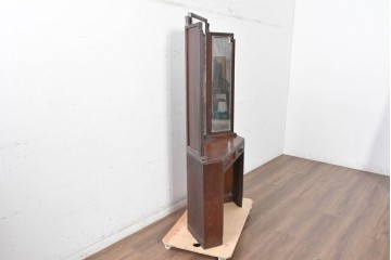 和製ヴィンテージ　昭和中期　アールデコデザインの三面鏡ドレッサー　(R-039881)