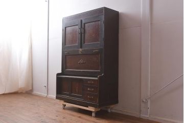 アンティーク家具　シックなデザインがおしゃれなライティングビューロー(デスク、在宅ワーク、在宅用簿記机)(R-039889)