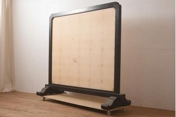 アンティーク家具　昭和中期　漆塗り　和の風情を演出する大振りなサイズの衝立(つい立て、パーテーション)(R-039890)