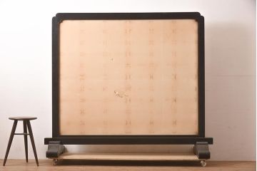 アンティーク家具　昭和中期　漆塗り　和の風情を演出する大振りなサイズの衝立(つい立て、パーテーション)(R-039890)