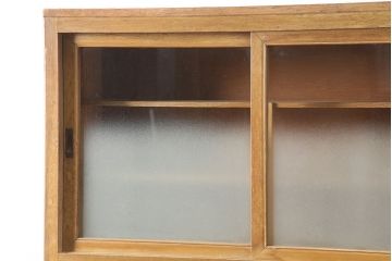 アンティーク家具　昭和中期　レトロな佇まいの作業台付き食器棚(収納棚、戸棚、キャビネット)(R-039892)